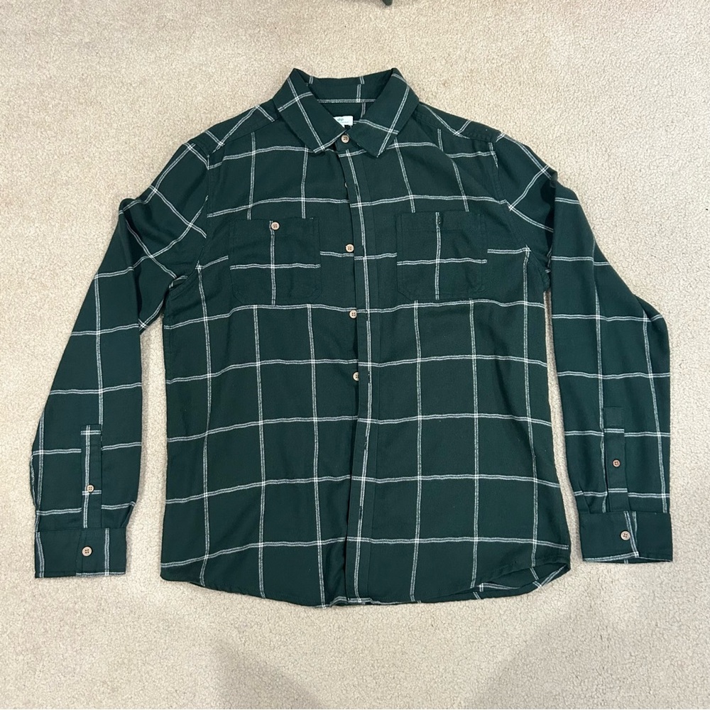 Dip Green and White Flannel Small